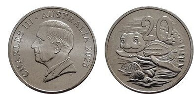 20 cêntimos (Tartaruga de couro gira)