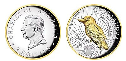 2 dólares (Kookaburra; Teste da Prata Dourada)