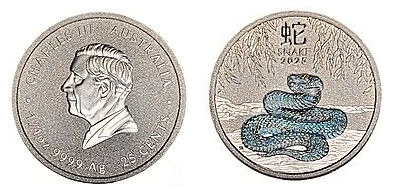 25 cêntimos (Ano da Serpente)
