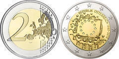 2 euro (30º aniversário da bandeira europeia)