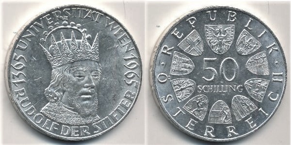 50 schilling (600º aniversário da Universidade de Viena)