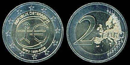 2 euro (10º Aniversário da União Económica e Monetária / UEM / WWU)