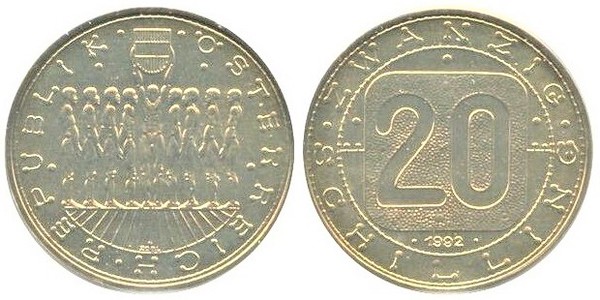 20 schilling (Nove províncias de Österreich)