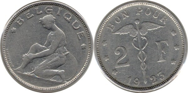 2 francs (Alberto I - Belgique)
