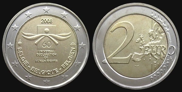 2 euro (60º aniversário da Declaração Universal dos Direitos do Homem)