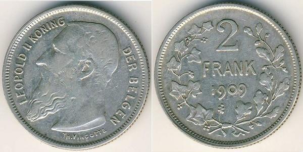2 francos (Leopold II - der belgen)