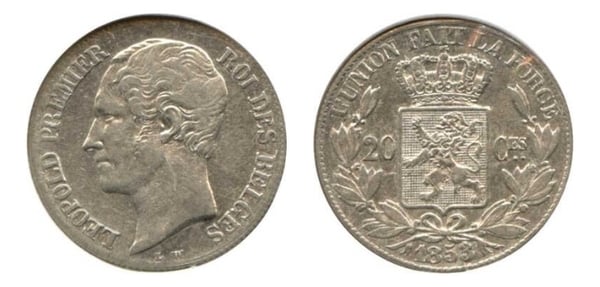 20 cêntimos (Leopoldo I dos belgas)