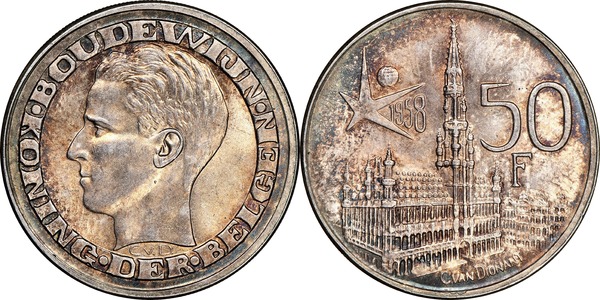 50 francos (Exposição Internacional - Bruxelas 1958)