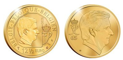 12,5 euros (65.º aniversário do Rei Philippe)