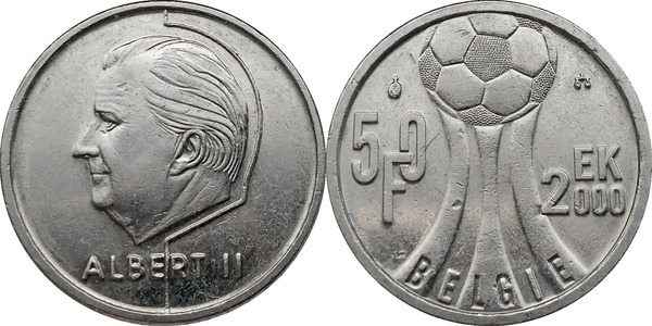 50 francos (Albert II - België) Campeonato de Futebol - UEFA 2000
