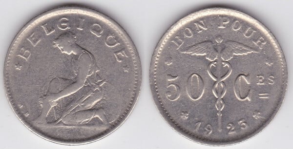 50 centimes (Alberto I - Bélgica)