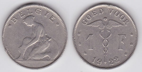 1 franc (Alberto I - Bélgica)