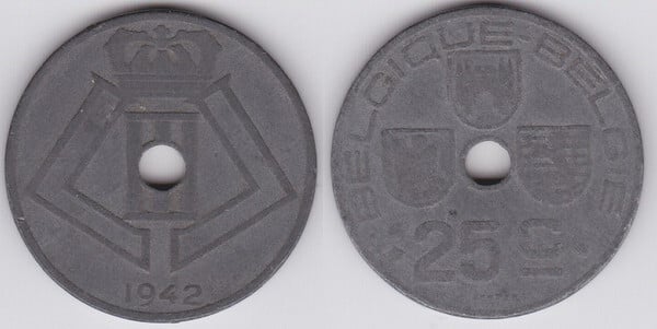 25 centimes (Leopoldo III - Bélgica-Bélgica)