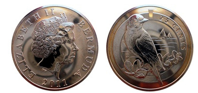 25 cents  (Bermuda bluebird)