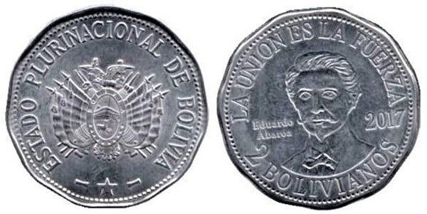 2 bolivianos (Eduardo Abaroa)