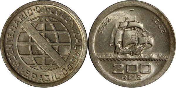 200 réis (400º Aniversário da Colonização - Vicentina)