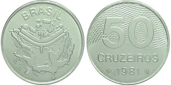 50 cruzeiros (Mapa de Brasília)