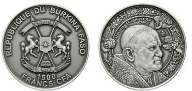 1500 francs CFA (Canonización Juan Pablo II)