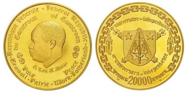 20.000 francs (10º Aniversário da Independência)