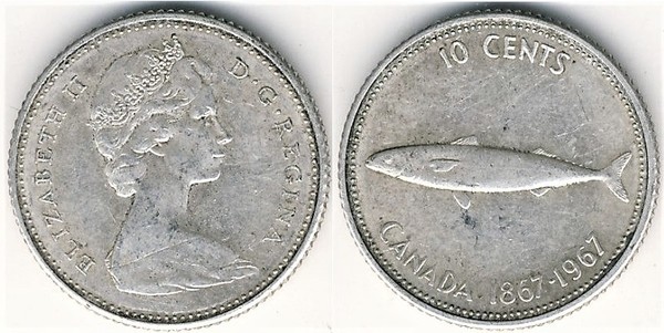 10 cents (Centenário da Confederação Canadiana)