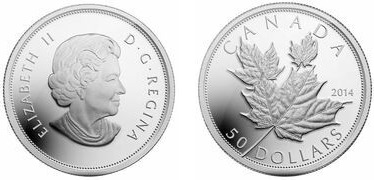 50 dólares (duas folhas de ácer)