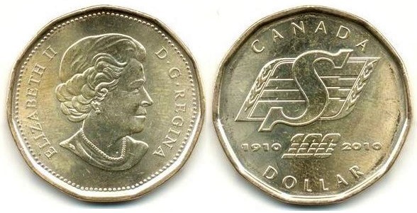 1 dollar (100º aniversário dos Saskatchewan Roughriders)