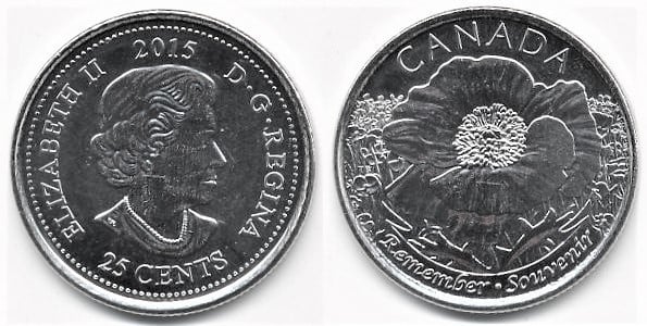 25 cents (Centenário do poema In Flanders Fields)