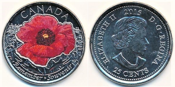 25 cents (Centenário do poema In Flanders Fields)