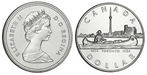 1 dollar (150º aniversário de Toronto)