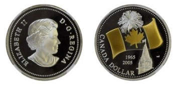 1 dollar (40º aniversário da bandeira canadiana)