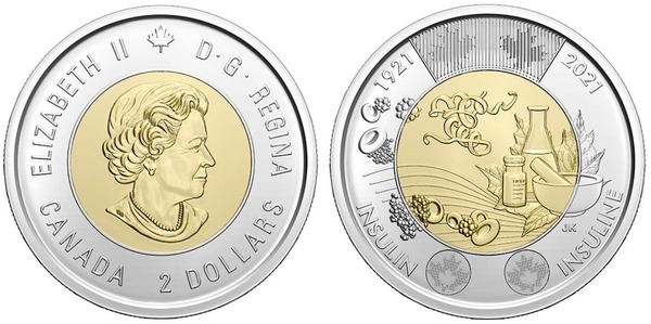 2 dólares (100º aniversário da descoberta da insulina)