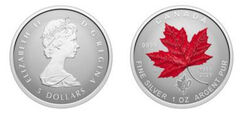 5 dólares (60.º aniversário da Bandeira Nacional do Canadá - prata fraccionada)