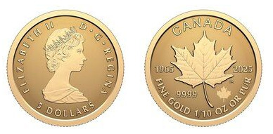 5 dólares (60º aniversário da Bandeira Nacional do Canadá)