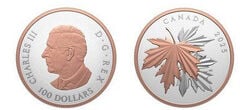 100 dólares (folhas de ácer reluzentes)