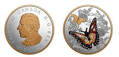 125 dólares (Borboleta Monarca de Murano)