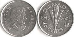 5 cents (60º aniversário da Segunda Guerra Mundial)