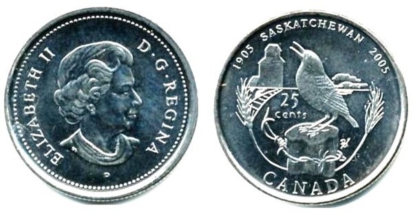 25 cents (100º aniversário de Saskatchewan)