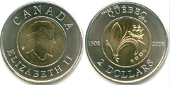 2 dollars (400º aniversário da fundação da cidade de Quebec)