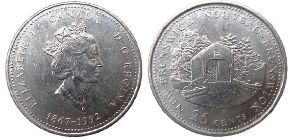 25 cents (125º aniversário da Confederação Canadiana)