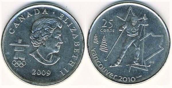 25 cents (Jogos Olímpicos - Esqui de fundo)