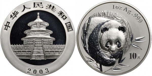 10 Yuan (Panda) 1oz Ag 999 - 2003