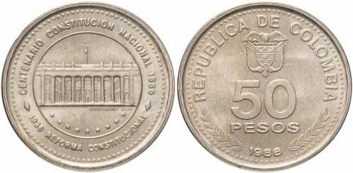 50 pesos (100º aniversário da Constituição Nacional)