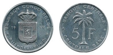 5 francs (Ruanda-Urundi-Bélgica Congo)