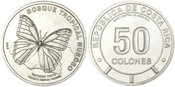 50 colones (Floresta tropical nublada - borboleta Morpho)