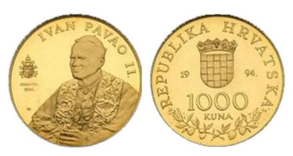 1.000 kuna (Visita de João Paulo II)