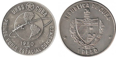 1 peso (1º voo espacial conjunto U.S.S.R.-Cuba)