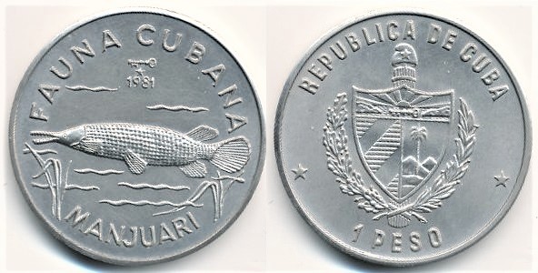 1 peso (Fauna cubana-Manjuari)