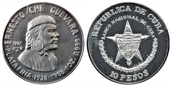 10 pesos (60 Aniversario de la Muerte de ernesto Che Guevara)
