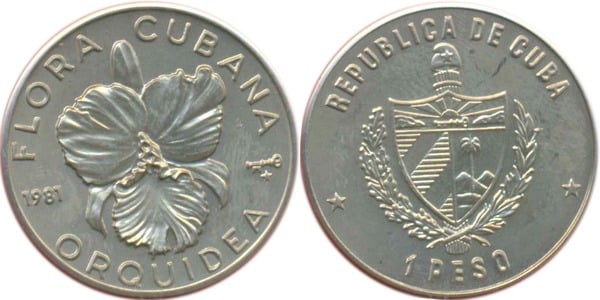 1 peso (Flora cubana - Orquídea)