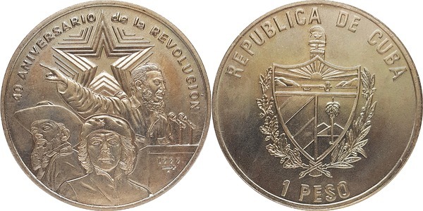 1 peso (40º aniversário da Revolução)